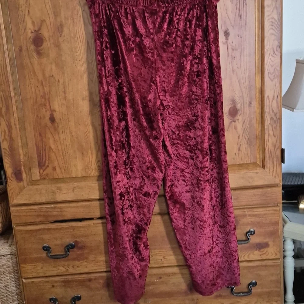 Victoria's Secret Velvet Sleep Lounge Pants XS/S Crimson Red